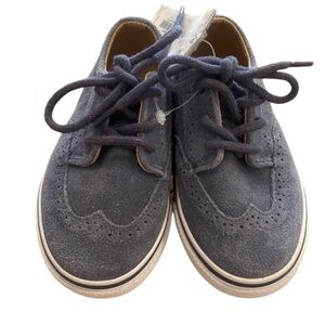 Janie & Jack Blue Suede Leather Wing Tip Indigo Shoes New Size 7